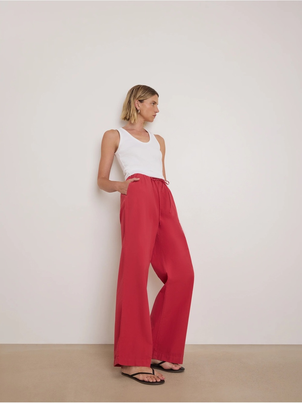 Nation LTD Red Lucia Poplin Pant Pima Cotton MSRP $198 currently on site - Picture 2 of 5